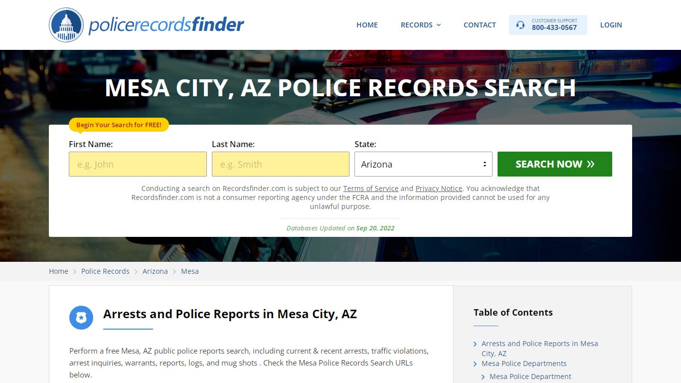 Mesa, Maricopa County, AZ Police Reports & Police Department Records